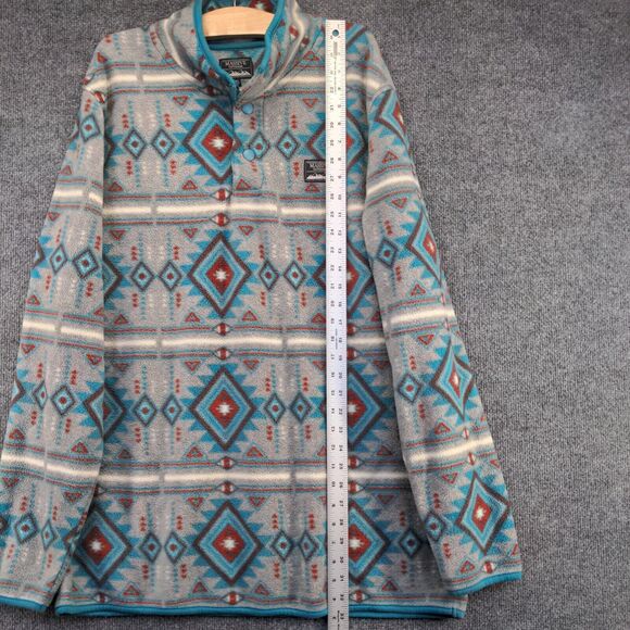 Massive Outdoor Men's Fleece Sweatshirt Multi 2XL Aztec Southwest Polyester - Picture 11 of 13